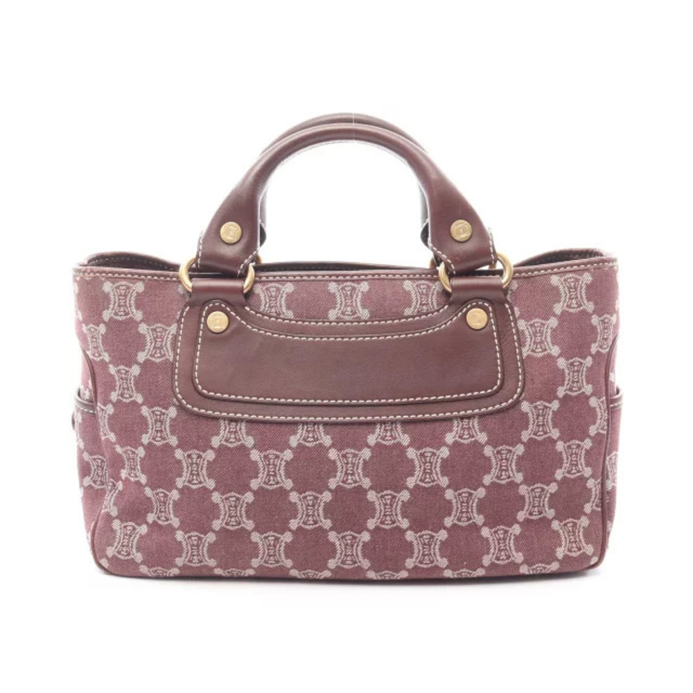 Celine Boogie Bag C Macadam Handbag Denim Leather Bordeaux Purple